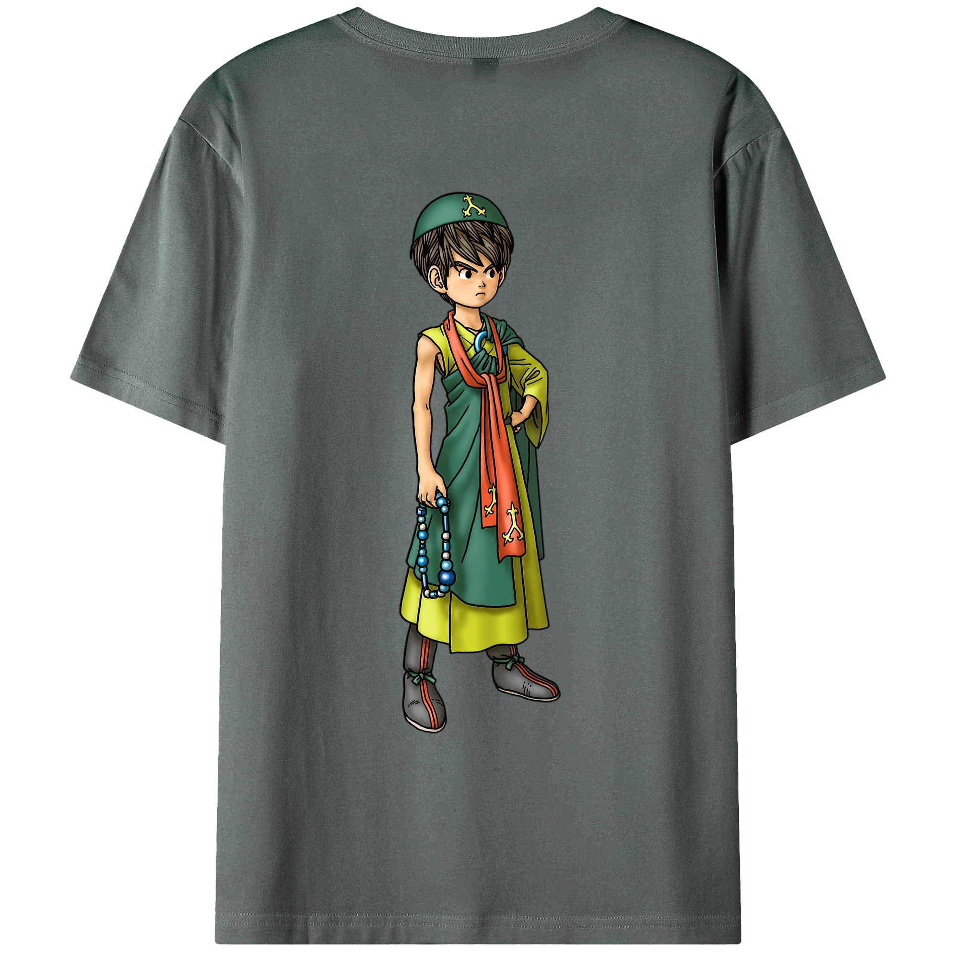 （画像用） ドラゴンクエスト Doragon Kuesuto Dragon Quest 綿100％ メンズ半袖Tシャツ（バックプリント） 通気性